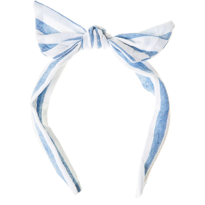 Stripy Blue Tie Headband