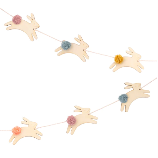 Wooden Bunny Mini Garland