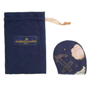 Seashell Navy Embroidered Eye Mask