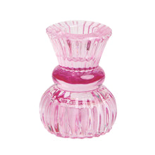 Load image into Gallery viewer, Small Pink Glass Candle Holder
