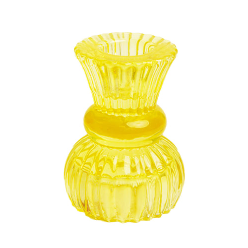 Small Yellow Glass Candle Holder