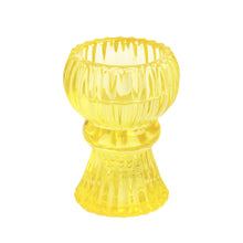 Load image into Gallery viewer, Small Yellow Glass Candle Holder