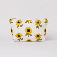 Load image into Gallery viewer, Sunflower White Embroidered Everyday Pouch
