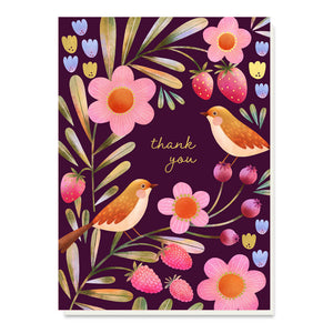 Floral Bird Thank You Card