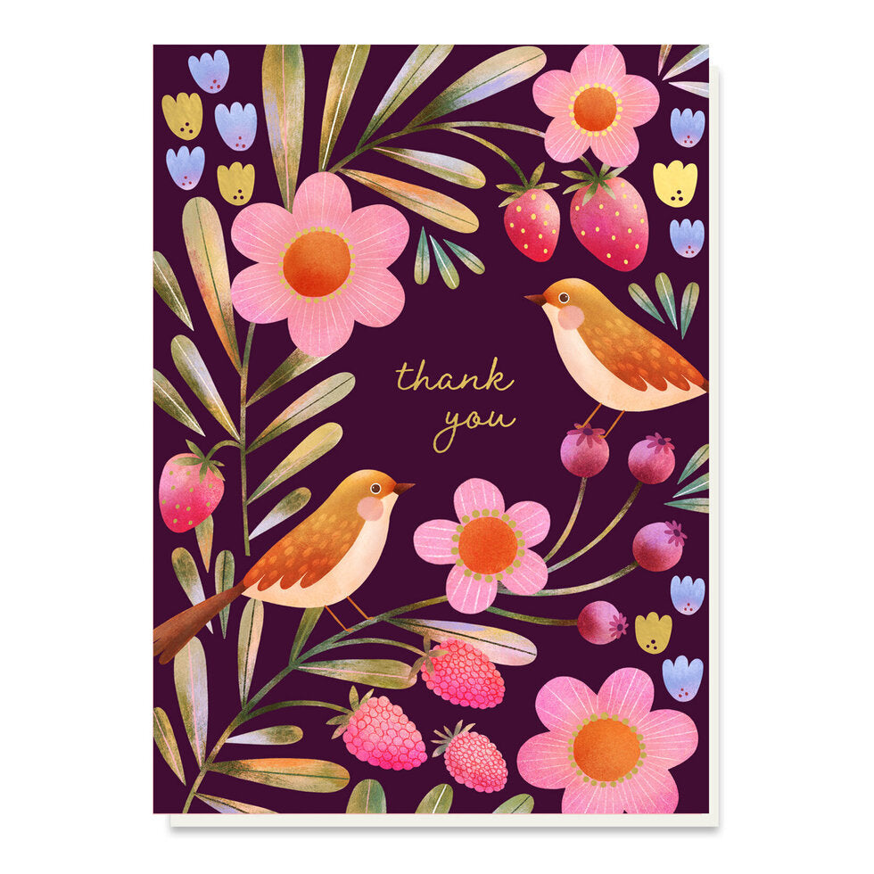 Floral Bird Thank You Card