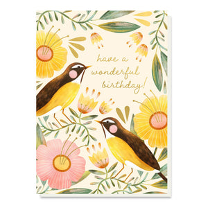 Sunshine Birds Birthday Card