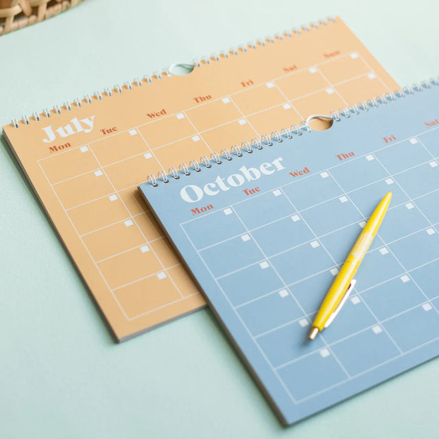 Undated Pastel Rainbow Wall Calendar