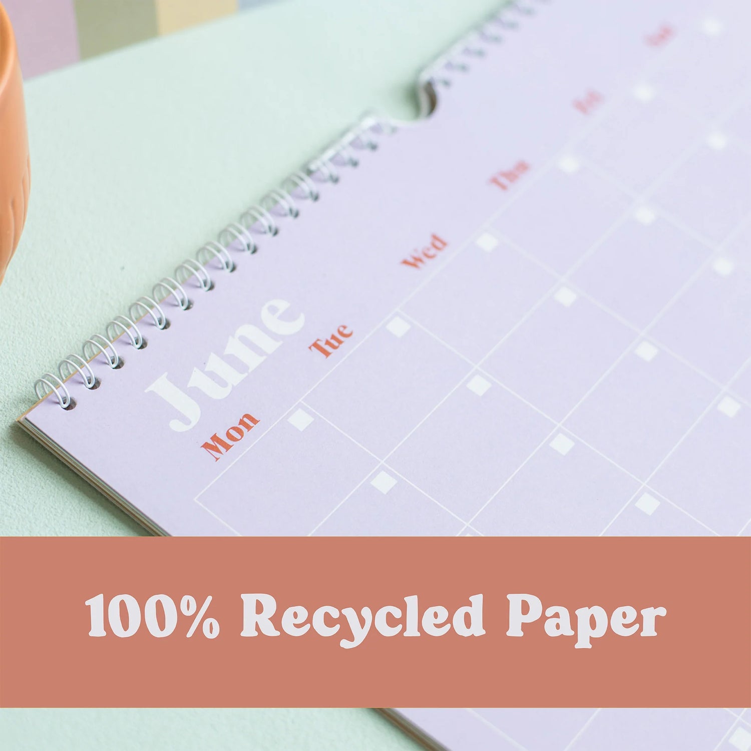 Undated Pastel Rainbow Wall Calendar