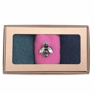 Set Of 3 Boxed Ladies Socks - Tokyo Pink