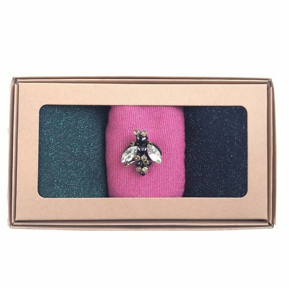 Set Of 3 Boxed Ladies Socks - Tokyo Pink