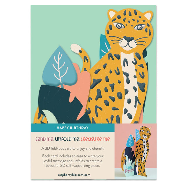 3D Leopard Birthday Card