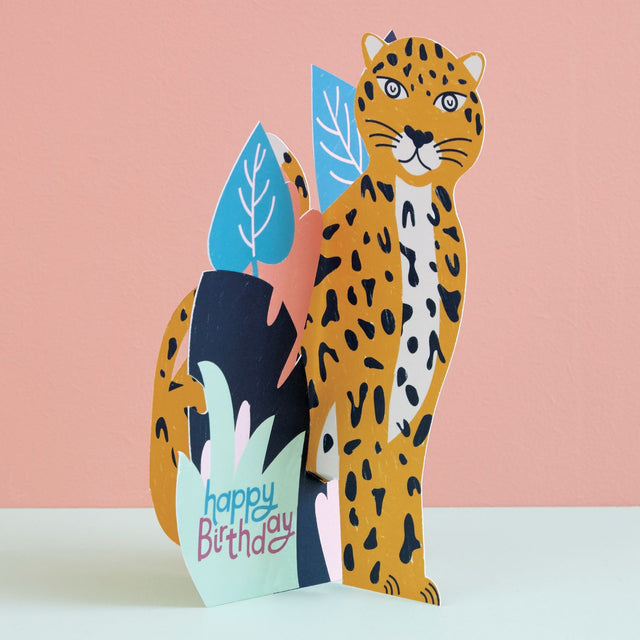 3D Leopard Birthday Card