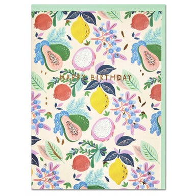 Tropical Fruit Happy Birthday Card