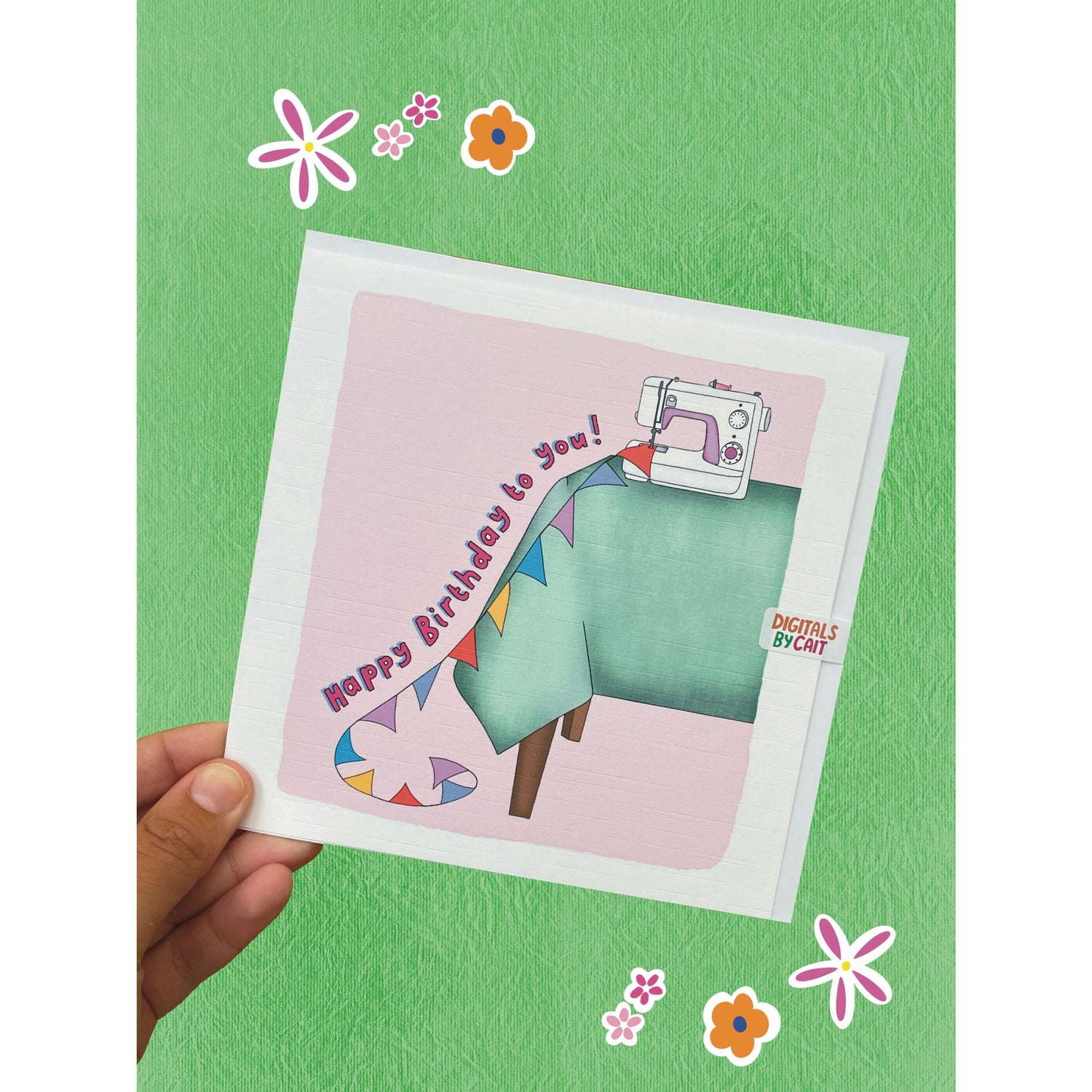 Sewing Bunting Birthday Card