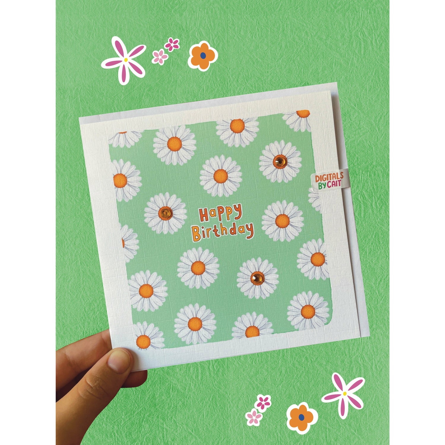 Embellished Daisy Birthday Card