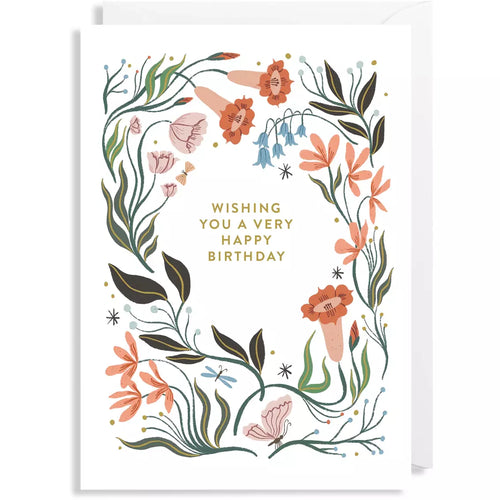 Wishing You A Very Happy Birthday Floral Card