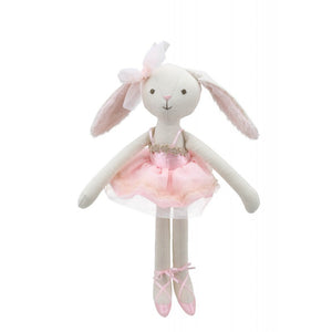 Linen Dancer Rabbit With Furry Ears Soft Toy