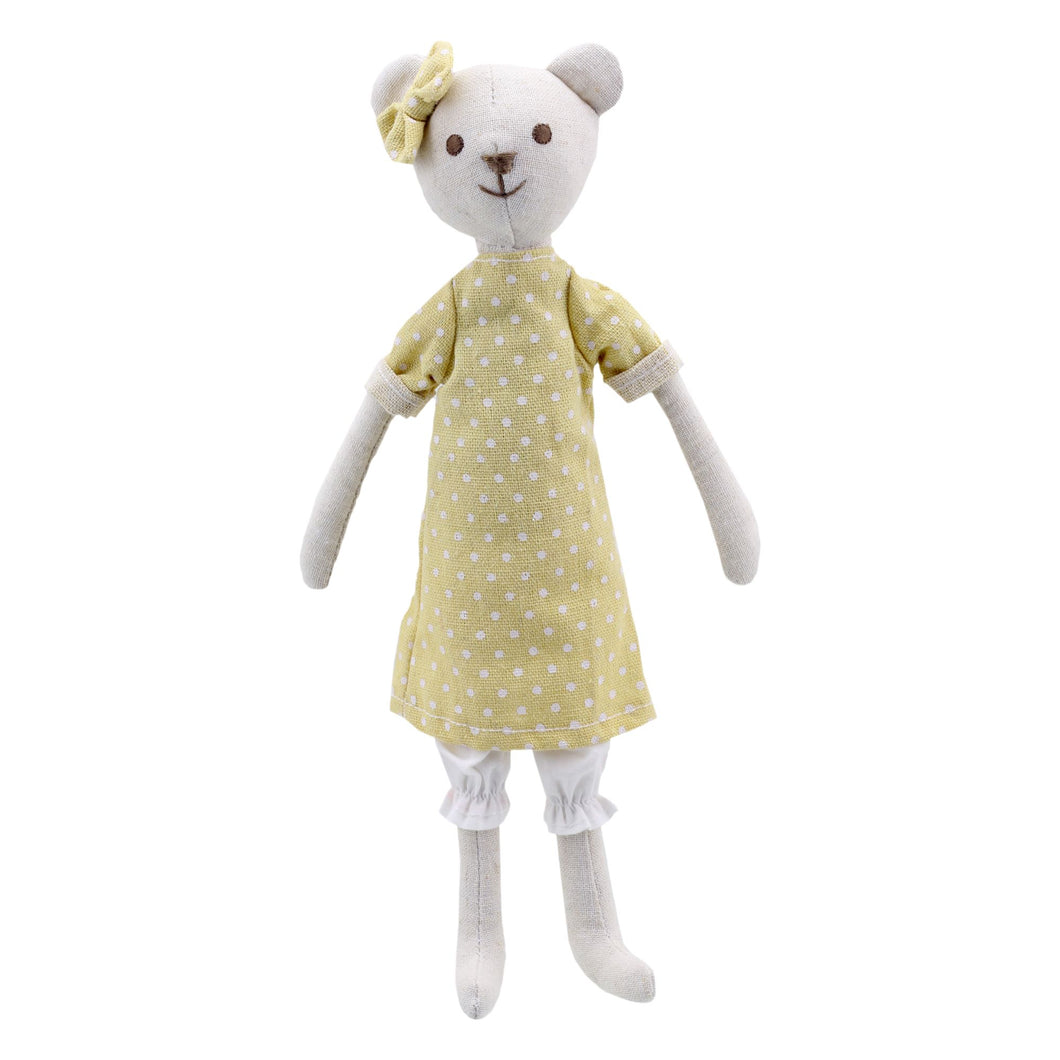 Linen Bear In Yellow Dress Soft Toy