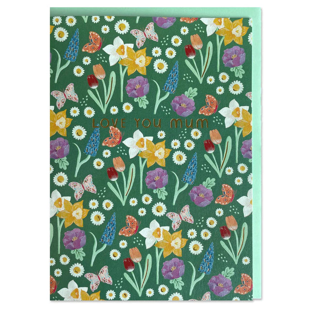 Love You Mum Wild Flower Card