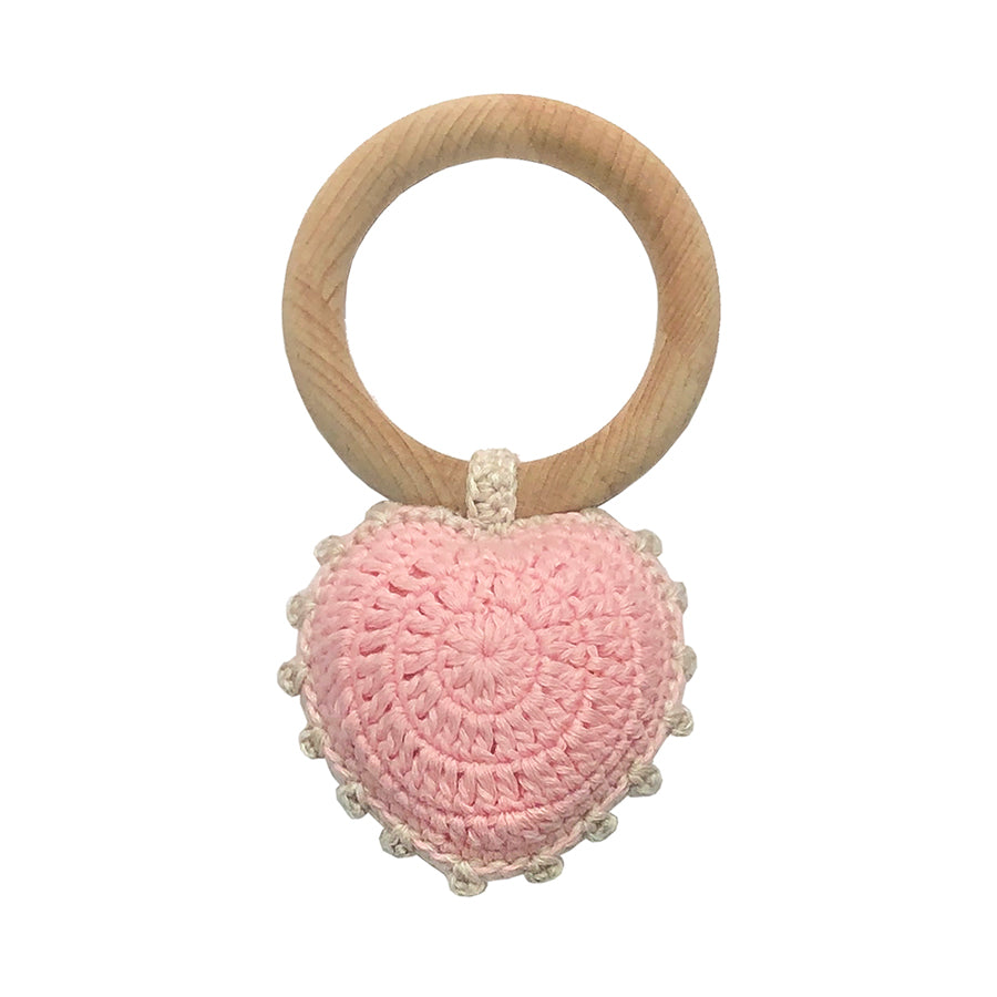 Crochet Sweet Heart Ring Rattle