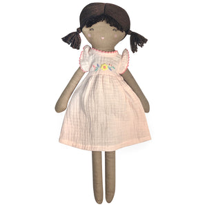 Embroidered Pink Gauze Dress Doll