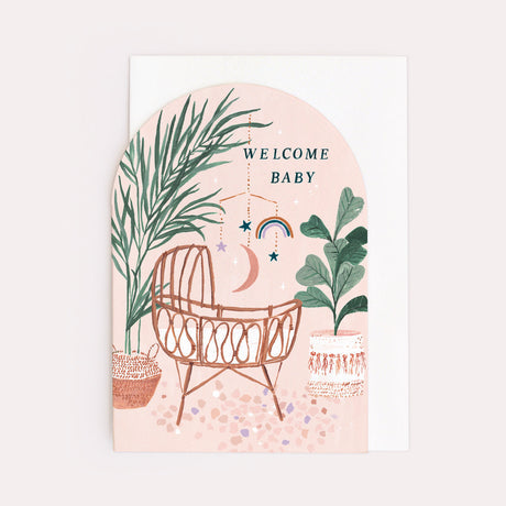 Welcome Baby Neutral Crib Card