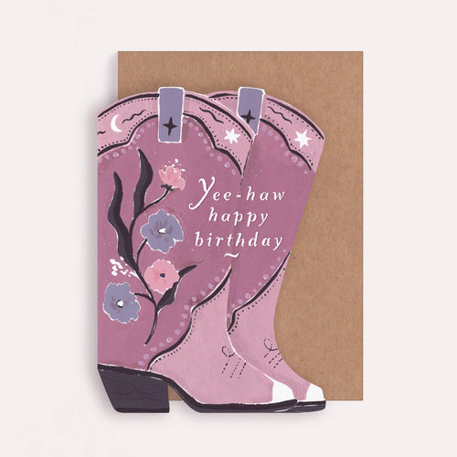 Cowgirl Boots Birthday Card