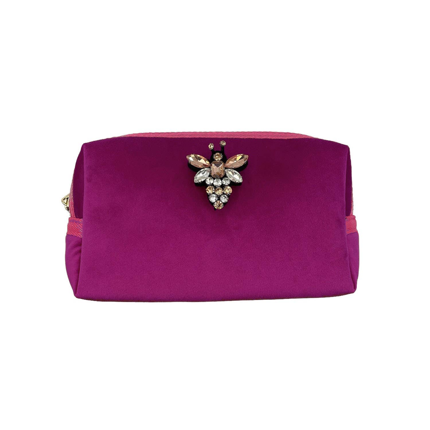 Small Velvet Fuchsia Pouch & Queen Bee Pin