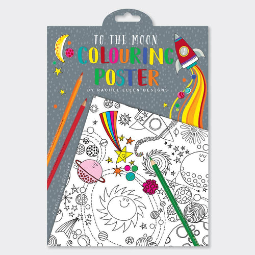 To The Moon Colouring Posters