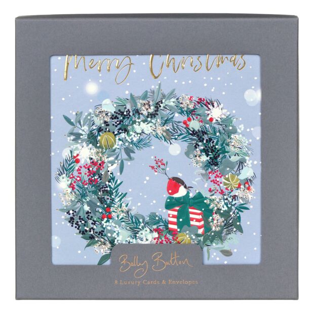 Christmas Wreath Set Of 8 Boxed Christmas Cards