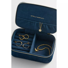 Load image into Gallery viewer, Navy Bee Embroidered Velvet Jewellery Box