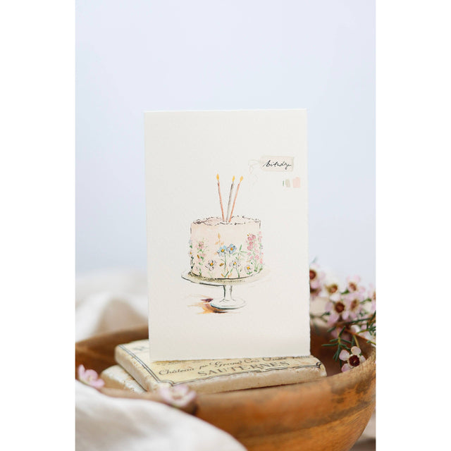 Birthday Cake Watercolour Card