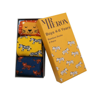 Gift Box Safari Bamboo Socks - Age 4-6 Years