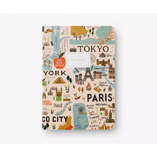 Load image into Gallery viewer, Bon Voyage Set Of 3 Stitched Notebook Set