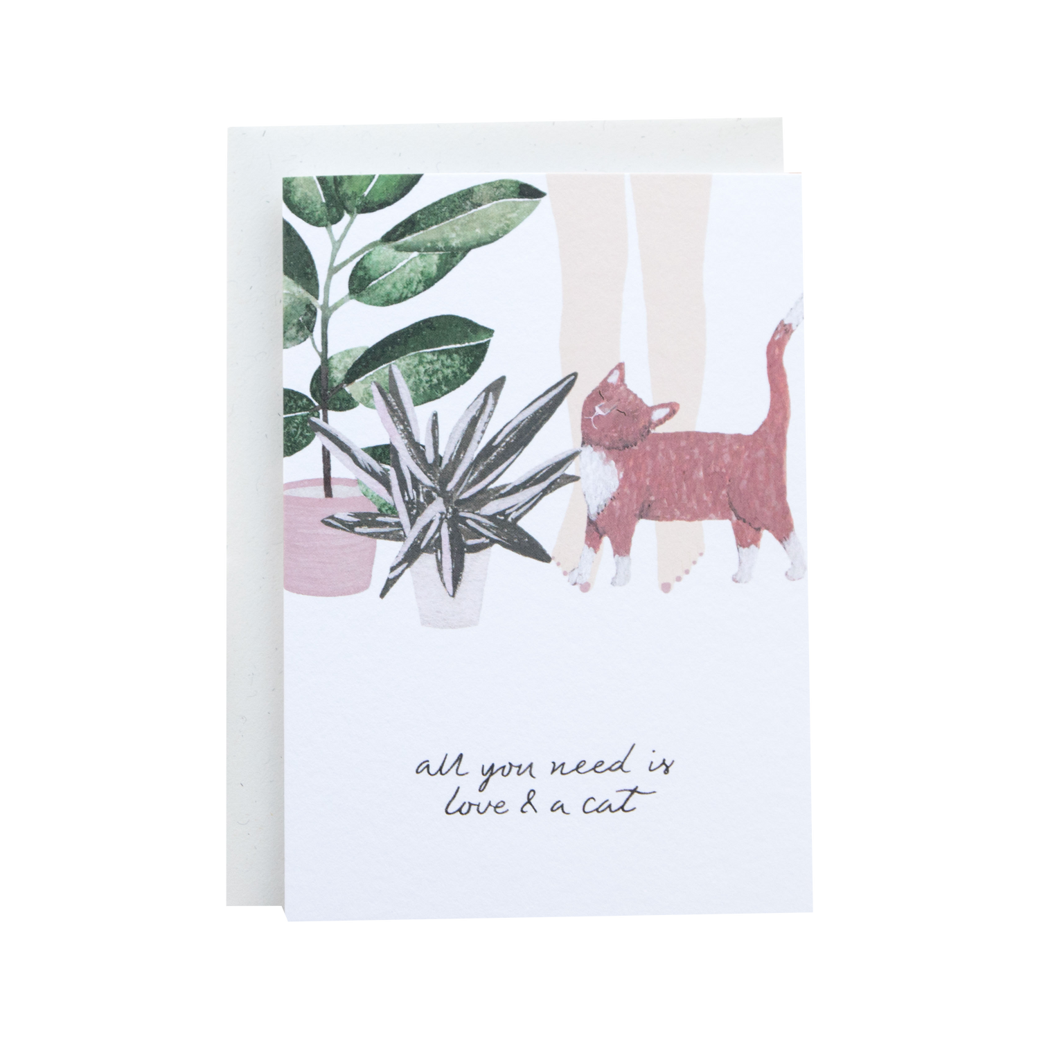 Love and A Cat Greeting Card