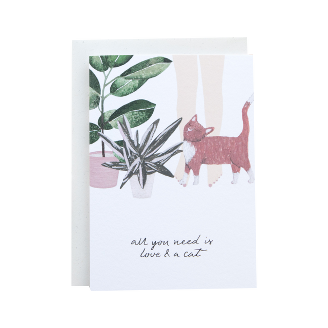 Love and A Cat Greeting Card