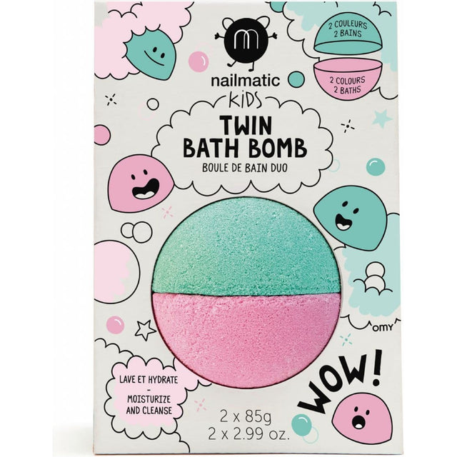 Twin Bath Bomb: Pink & Lagoon Green