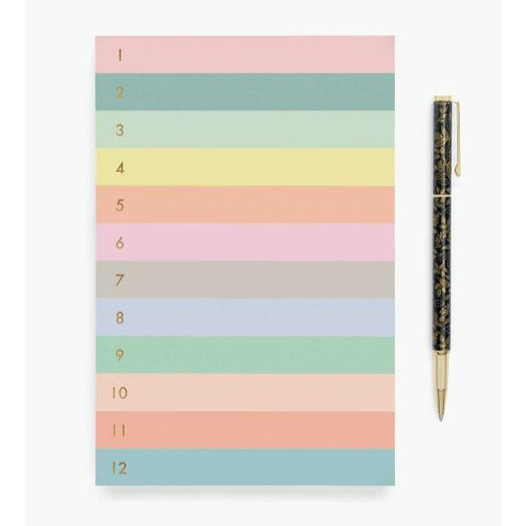 Numbered Colour Block Memo Pad