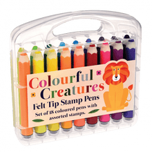Load image into Gallery viewer, Colourful Creatures Felt Tip Stamp Pens