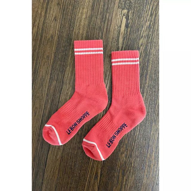 Boyfriend Socks - Coral