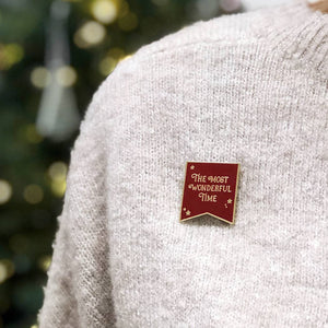 The Most Wonderful Time Red Enamel Pin Badge