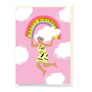 Happy Birthday Girl With Rainbow Card