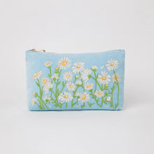 Load image into Gallery viewer, Daisy Sky Blue Velvet Everyday Pouch
