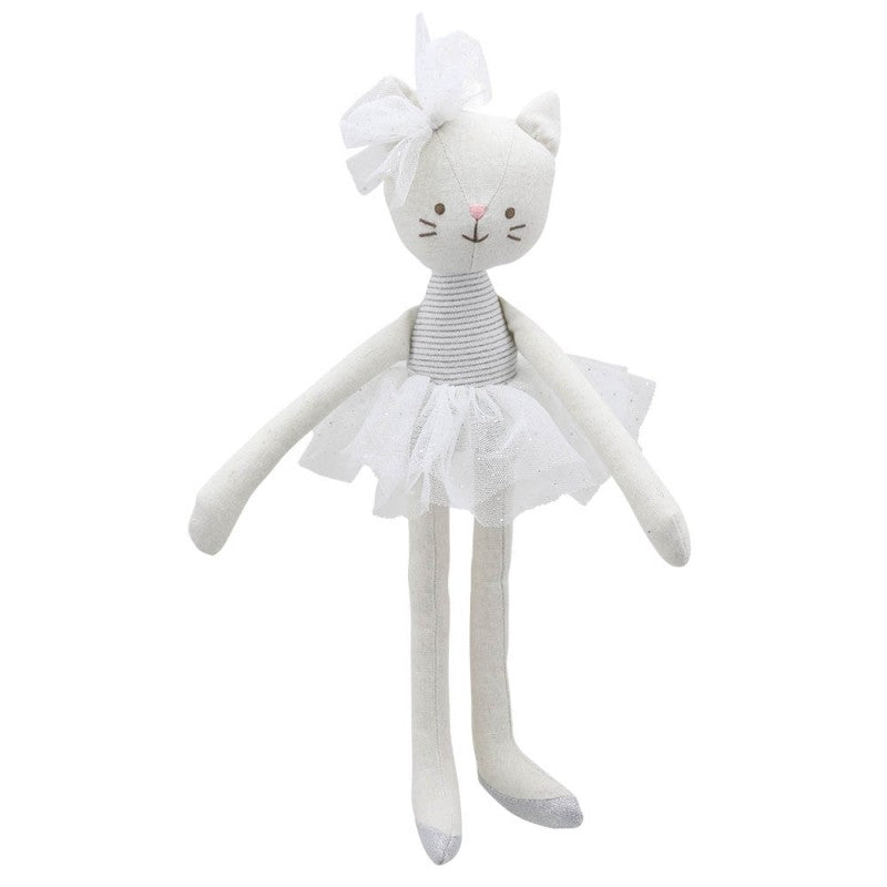Linen Silver Grey Cat Dancer Soft Toy