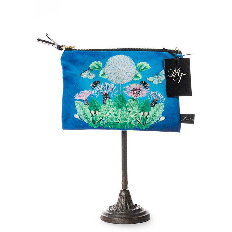 Pinkys' Garden Velvet Zip Purse
