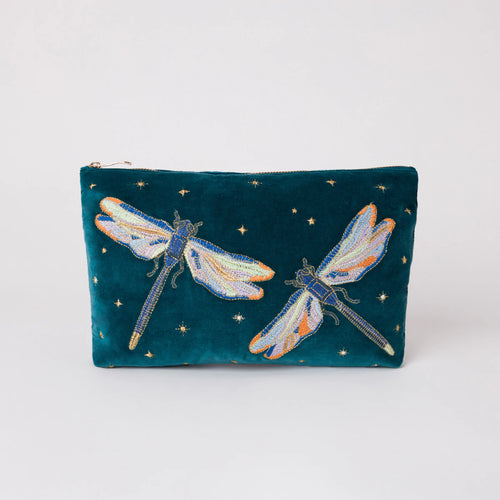 Deep Teal Dragonfly Everyday Pouch