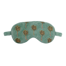 Load image into Gallery viewer, Tropical Palm Green Embroidered Eye Mask
