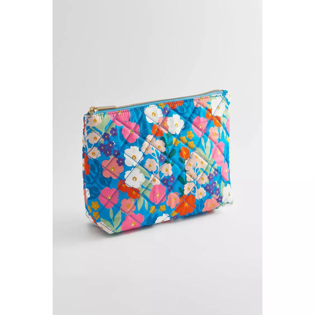 Bright Blue Floral Everyday Pouch