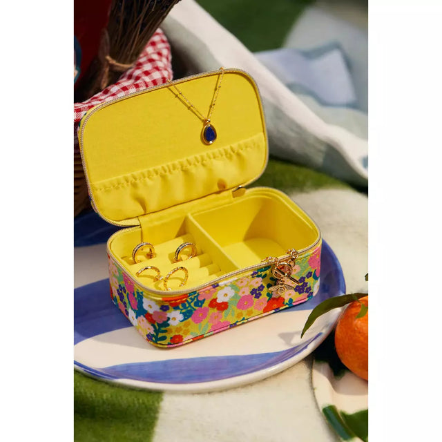 Yellow Floral Print Jewellery Box