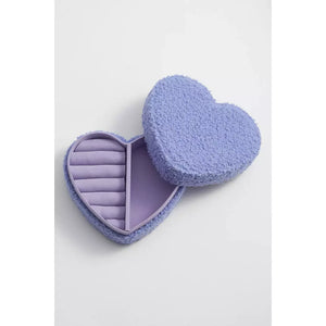 Heart Shaped Jewellery Box - Lilac Teddy